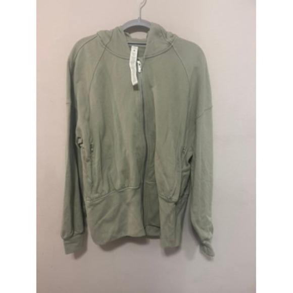 Lululemon Tops - VINTAGE Lululemon Scuba Full Zip Hoodie Sage Green Size 14 Cotton Fleece Jacket